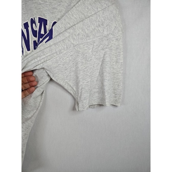 Vintage 90s Men's XL KANSAS STATE UNIVERSITY WILDCATS NCAA t-shirt College Gray - Picture 5 of 8